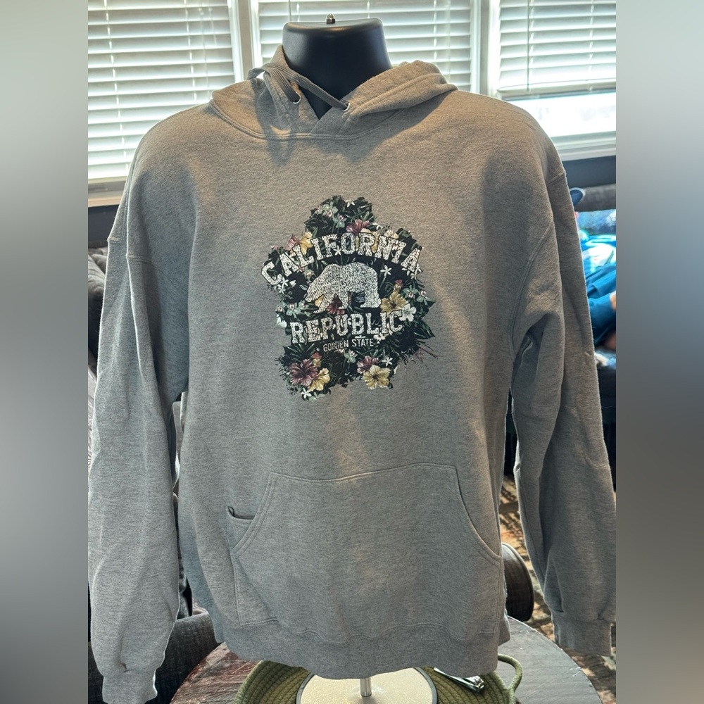 California Republic Floral Gray Hoodie